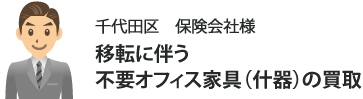 千代田区　保険会社様　移転に伴う不要オフィス家具（什器）の買取